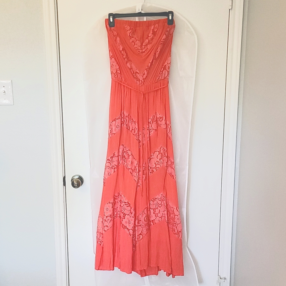 Sorrento Coral/Watermelon Maxi Dress Size L